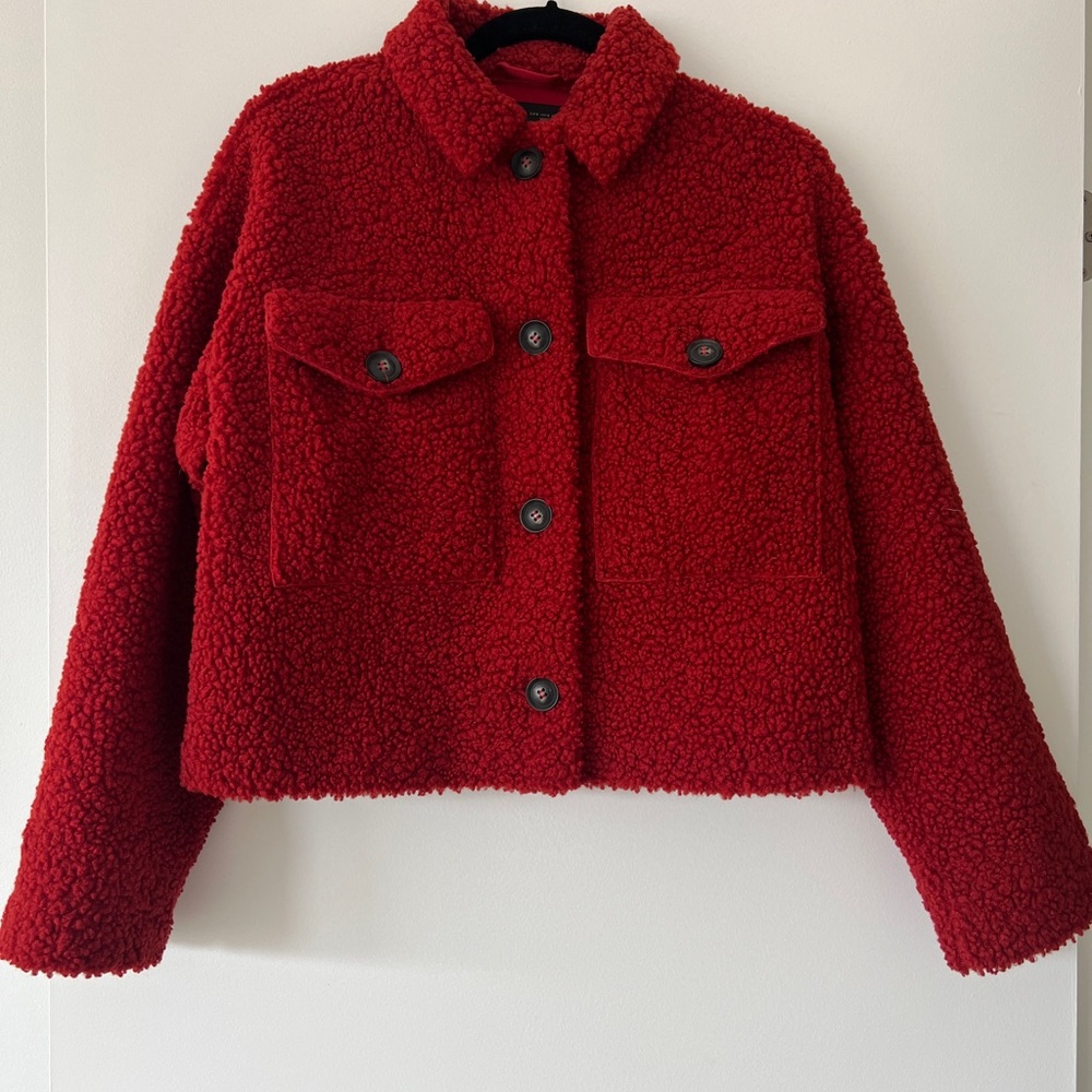 Women's Red Sherpa Jacket
